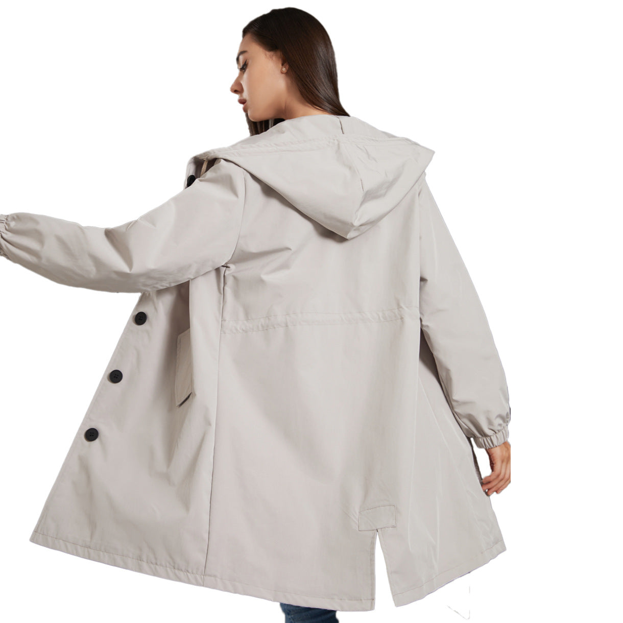Chaqueta impermeable informal con capucha para mujer | Ideal para actividades al aire libre