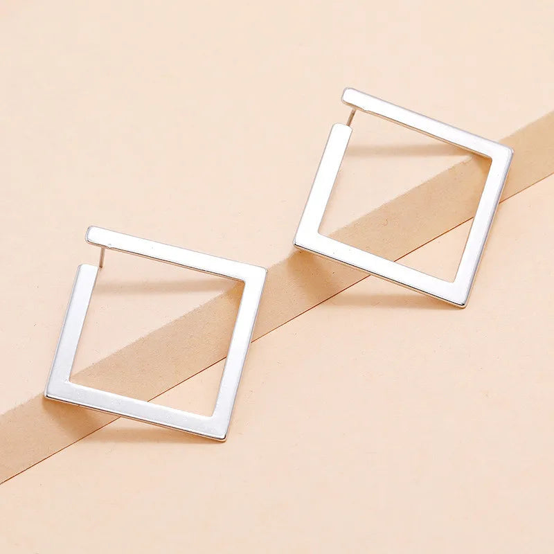 Retro Square Women Irregular Stud New Exaggerated Cold Wind Opening AccessOries Earring