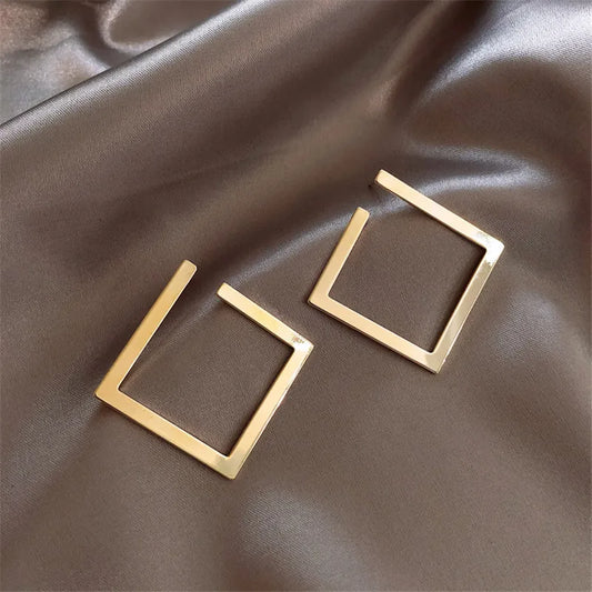 Retro Square Women Irregular Stud New Exaggerated Cold Wind Opening AccessOries Earring