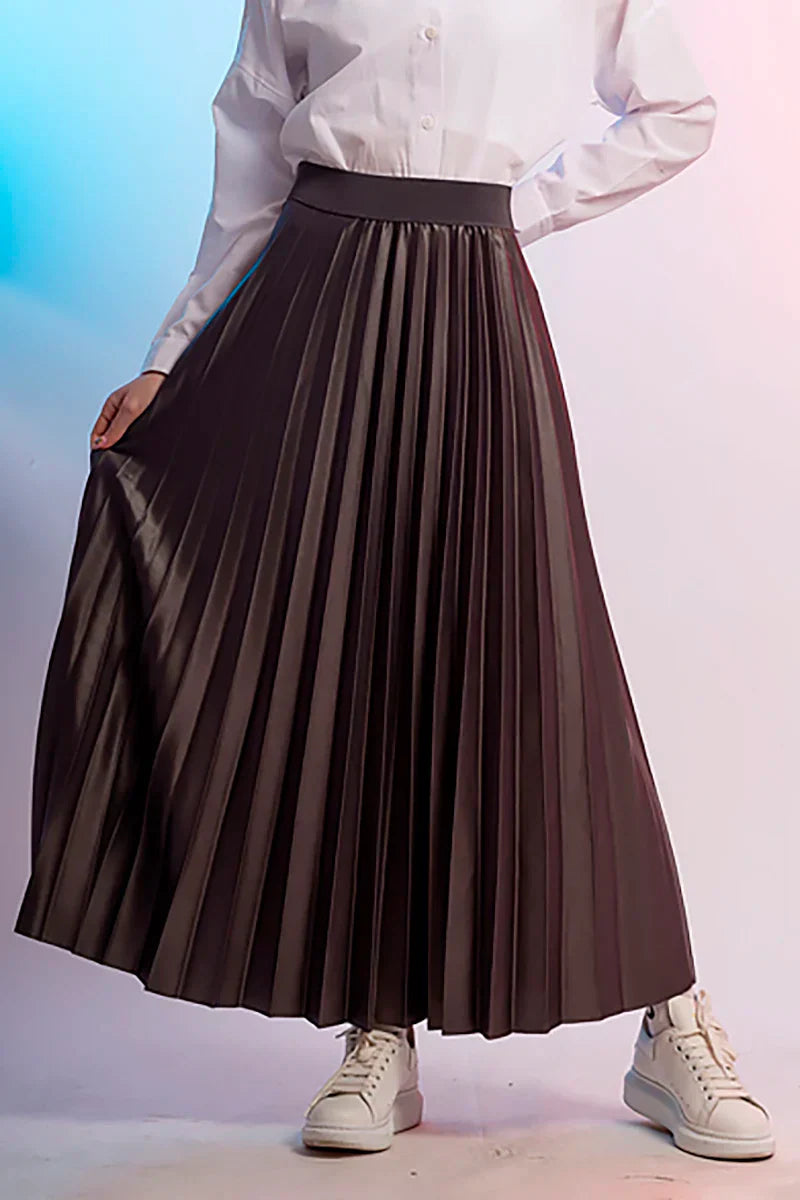 Reversible Two-way Pleated Midi Skirt