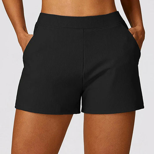 Women Pockets Gym Running Pants Workout Loose-fitting Female Yoga Clothing Sports Short