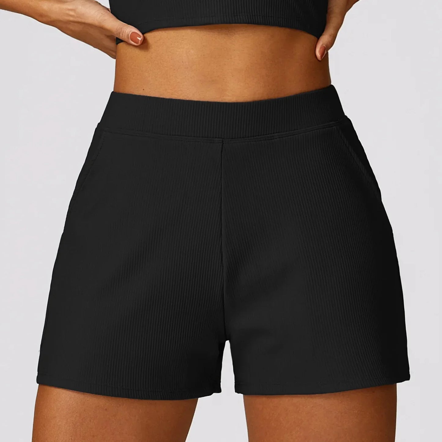 Women Pockets Gym Running Pants Workout Loose-fitting Female Yoga Clothing Sports Short