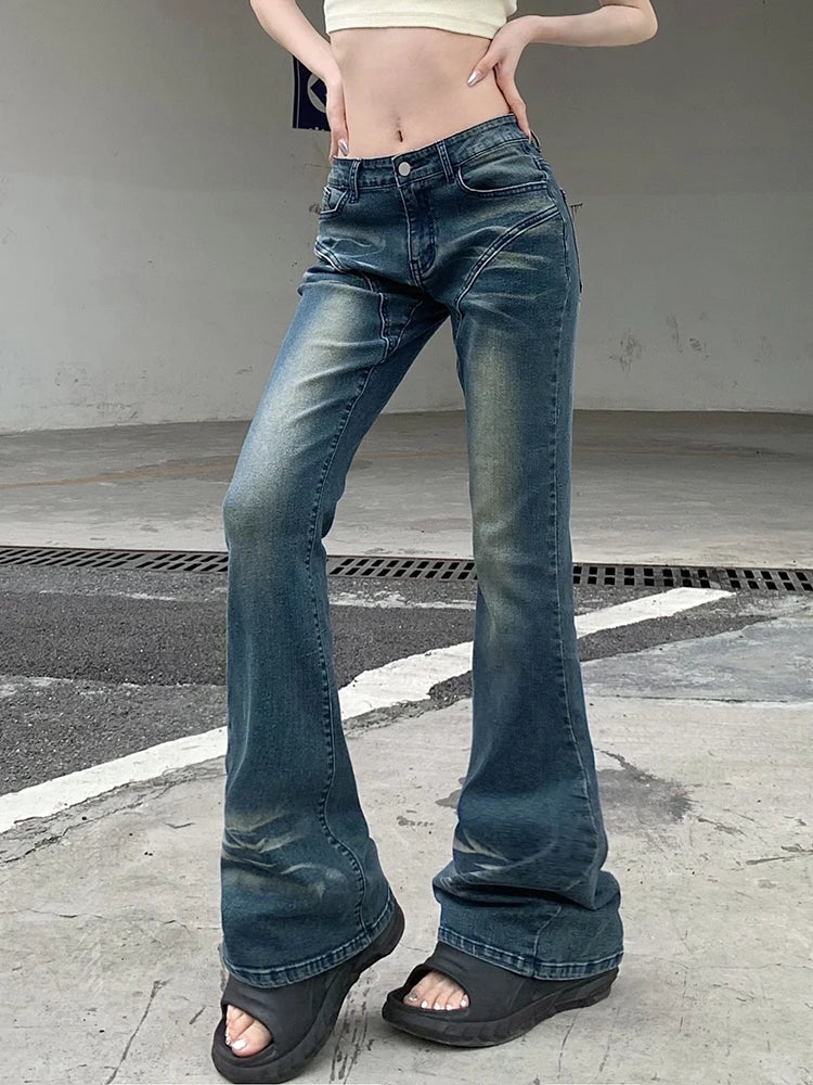 DressBetty - 2024 Cyber Y2K Grunge Fairycore Denim Trousers for Women