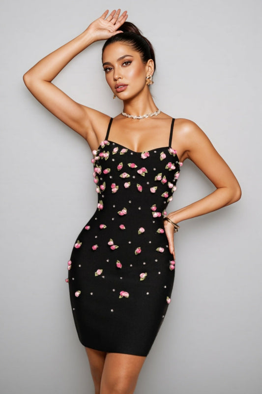 Zarelk Rosebud Bandage Mini Dress
