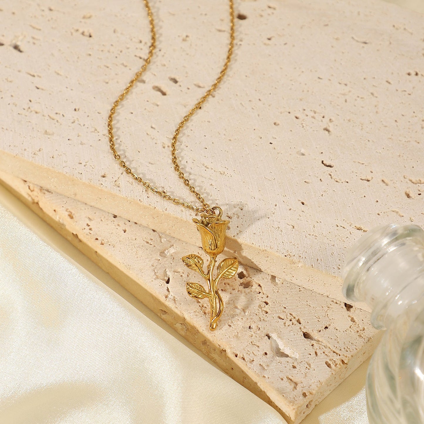 Rosella Gold Rose Necklace