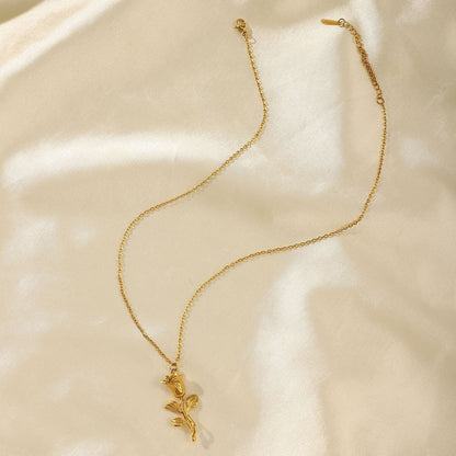 Rosella Gold Rose Necklace