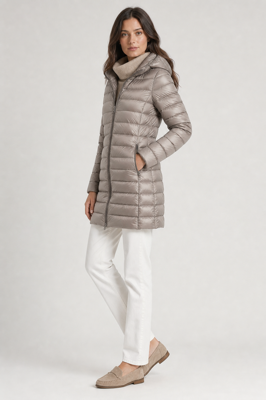 Rosie Hooded Quilted Longline Puffer Coat