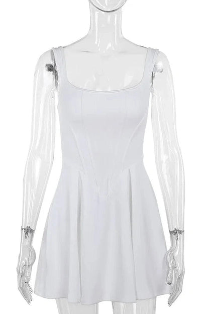 Elegant Square Neck Mini Dress