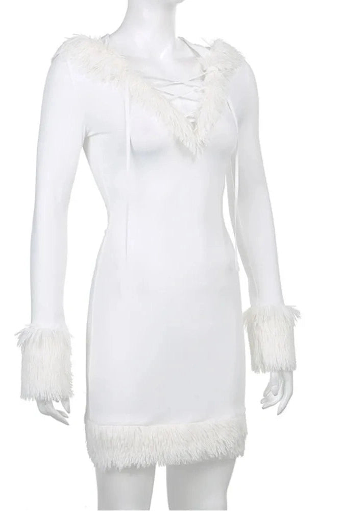 Lace-Up Slim Fit Mini Dress