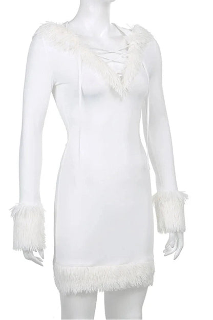 Lace-Up Slim Fit Mini Dress