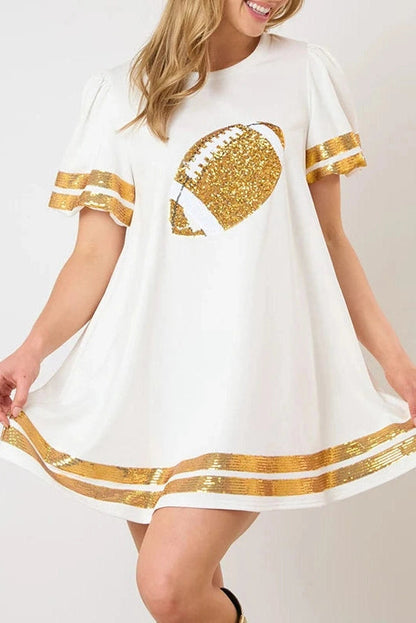 Short Sleeve Patchwork Loose Mini Dress
