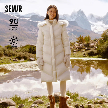 Down Jacket Women Long Length Detachable Fox Fur Collar Hooded  New Winter Waterproof Thermal Goose Down Down Jacket