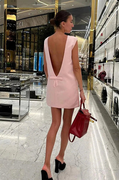 Strappy Sleeveless Backless Mini Dress