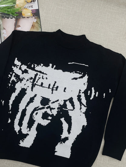 temperament commuter style pullover sweater for women’s autumn and winter new loose all-match crew-neck knitwear