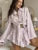 Printed Lace-Up 2 Piece-Set Shorts Outfits Female Lapel Contrast Patchwork Top Cardigan And High Waist Women’s Shorts Sets