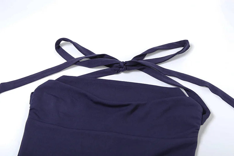 Sexy Backless Spring Mini Dress Women Square Collar Patchwork Bandeau Fashion Solid 2025 New Dress Female Bodycon Dress