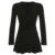 Black Slim V-Neck Low-Cut Long Sleeve Dresses Sexy Basic Women s New Clothes Tierred Ruched Short Vestido