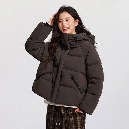 Down Jacket Women Loose Hooded  New Winter Waterproof and Windproof Outerwear