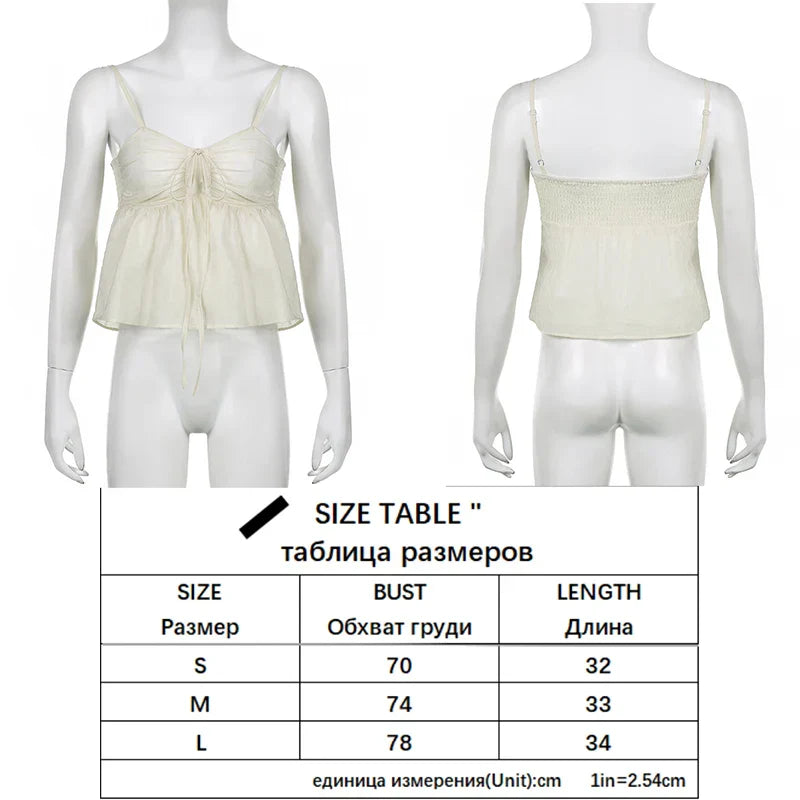 Voguable  Korean Style Sweet Fluffy Camis A-line Lace-up Double Layers Crop Top Y2K Aesthetic Tank Tops Holiday Cute Vest Women