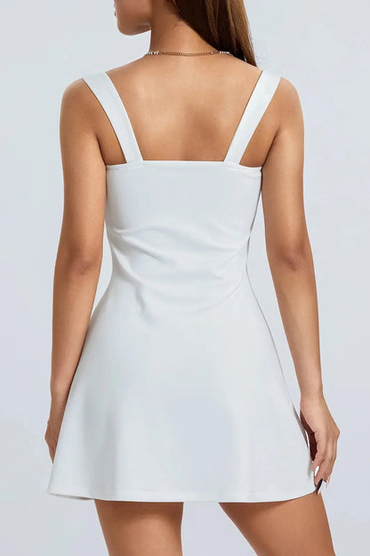 Patchwork Mini Dress with Lace V-Neck