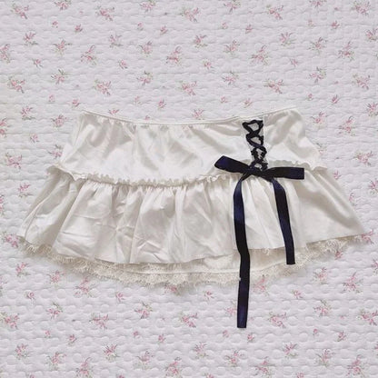 dress lace Harajuku solid color Y2K slit short skirt cute emo girls comfortable satin aesthetic sling dress