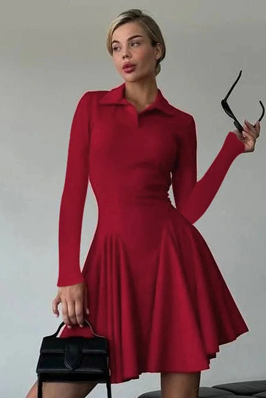 Elegant Slim Long Sleeve Mini Dress