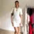 White Elegant Knitted Mini Dress For Women Metal Button Sexy Slim Rib Sweater Dress Holiday Party Outfits Autumn  New