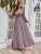 V-neck long sleeve beaded print extra long chiffon Dress Evening gown Ball dress Party dress Bridesmaid dress