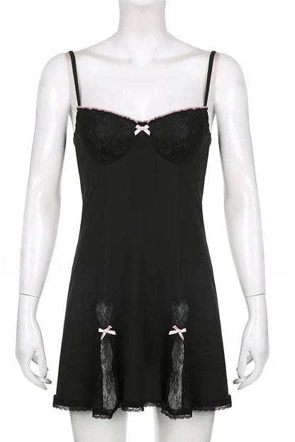 Lace Patched Mini Dress