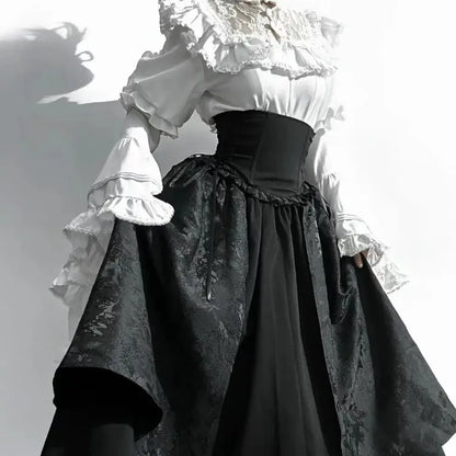 Flare Sleeve Lace Patchwork Blouse