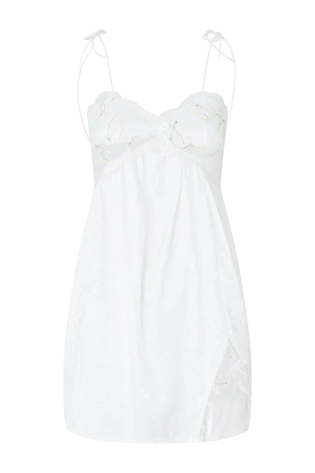 Sleeveless Lace Backless V Neck Mini Dress with Slit