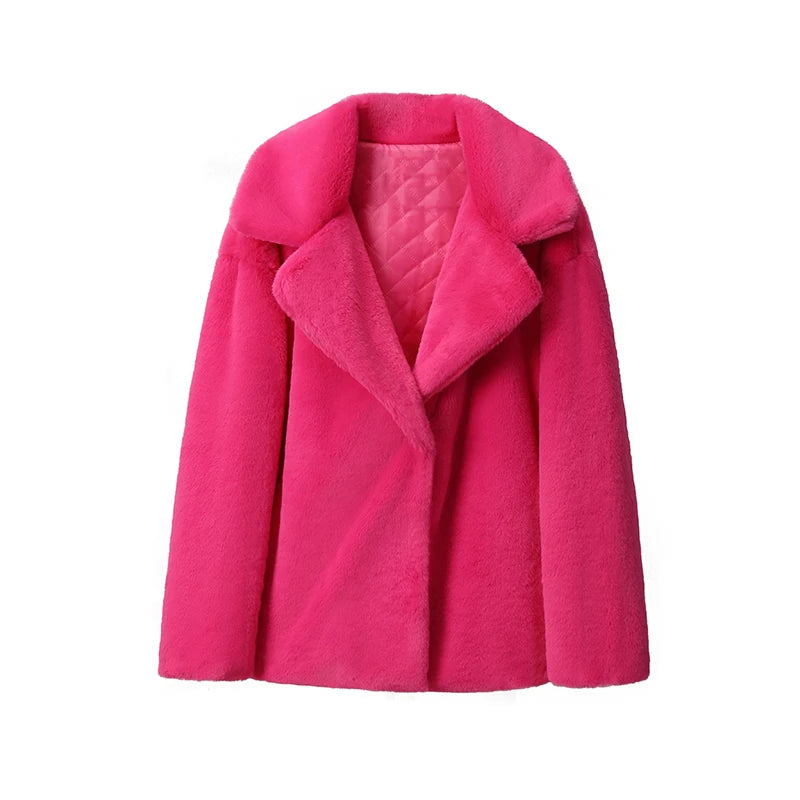 Ins Chic Brand Fashion Long Faux Rabbit Fur Coat Jacket Women Winter  Oversized Shaggy Plush Fur Coats Street Girls Overcoat