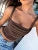 Solid Backless Ruched Square Collar Basic Crop Top Women Slim Sexy Tank Vest