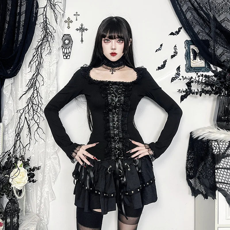 Lace-Up Choker Corset