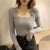 Basic Sweater Women Square Collar Knitted Pullovers Korean Fashion Long Sleeve Knitwear Solid Simple All Match Jumpers New