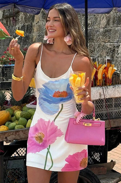 Backless Straps Sleeveless Slim Fit Mini Dress