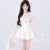 Y2K Two-piece Skirt Set Lace Square Collar Long Sleeve Top High Waist Halter Mini Skirt Korean Fashion Kawaii Sexy Outfits New