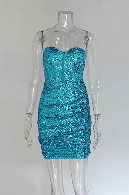 Chic Sequin Sparkle Maxi Dress with Subtle Glow