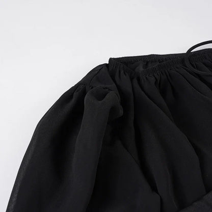 Flowy Sleeve Chiffon Corset
