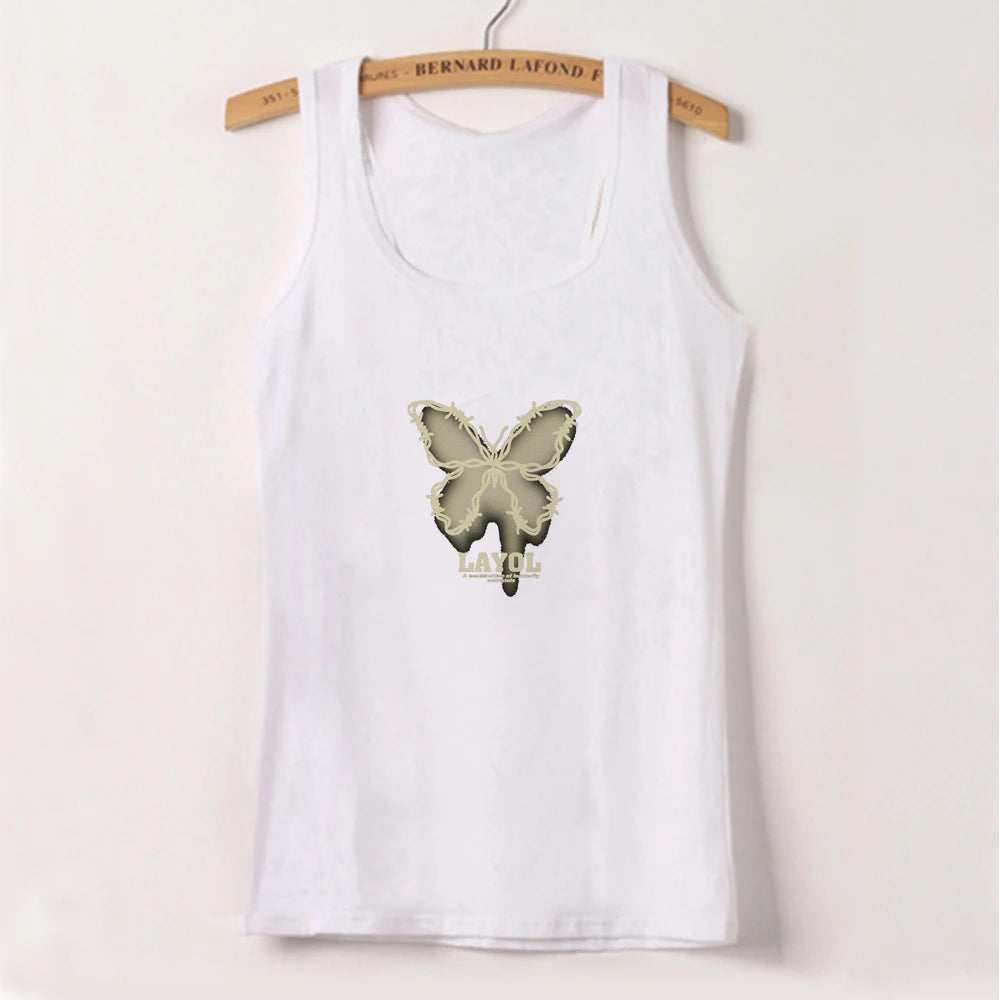 Pure wind short short sleeve female Korean spice girl round neck print wearing top with shoulder slimming T-shirt trend