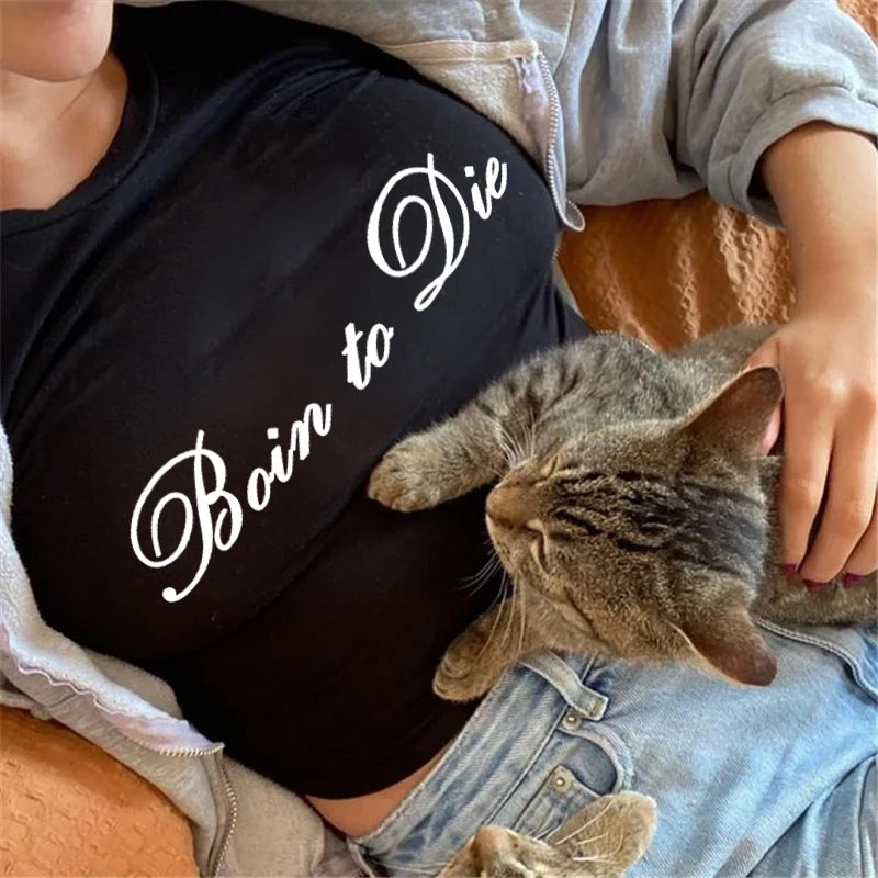 Y2K summer cross-border European and American letter printed round neck women’s short sleeved T-shirt
