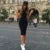Summer Women Dresses Knee-Length Shinny Casual Short Sleeve Bandage Bodycon Sheath Dress Vestidos
