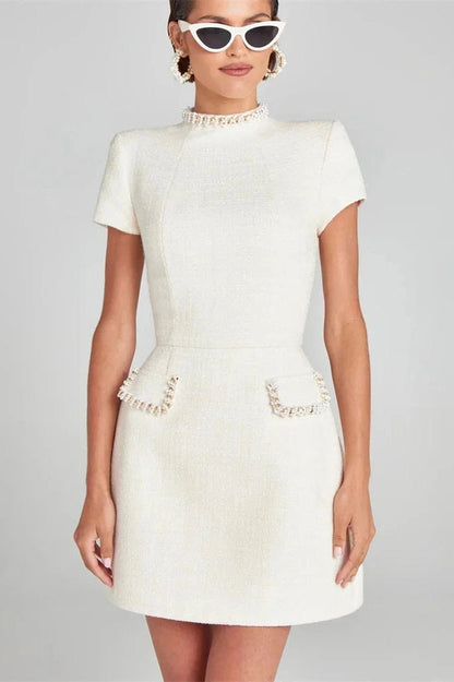Elegant Patchwork Slim Fit Mini Dress