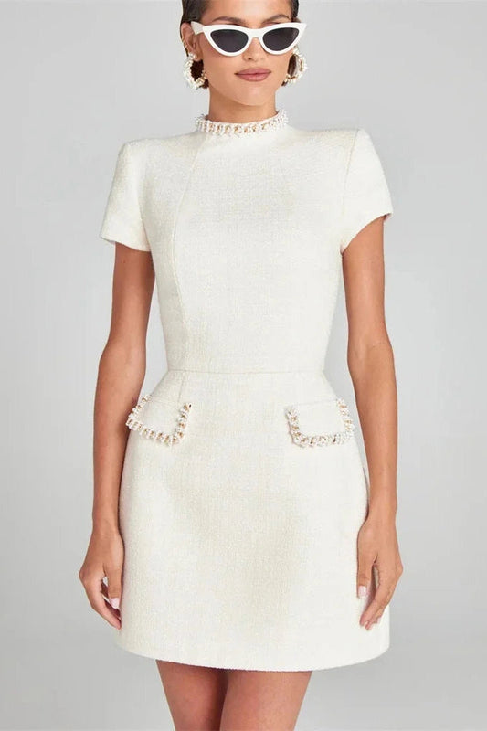 Elegant Patchwork Slim Fit Mini Dress