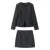 French Style Retro V collar Plaid Woven Tweed Blazer + High Waist Mini Short Skirts Suits 2 pieces 1 Set Black White