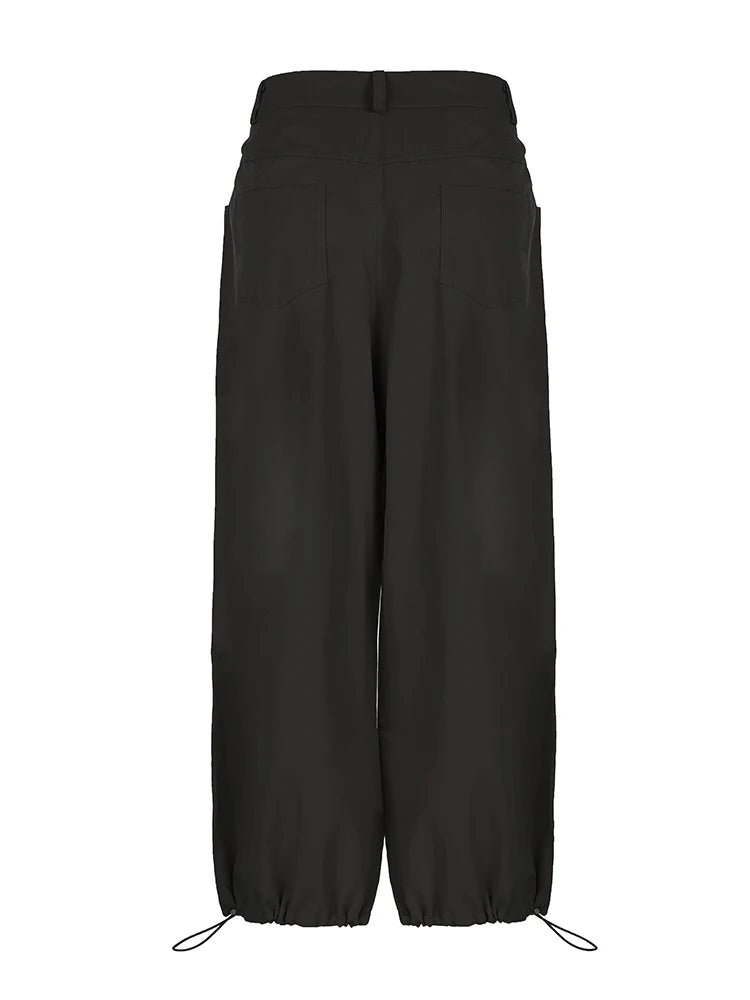 Street Style Casual Loose Adjustable Waist Baggy Cargo Pants Women Fashion Streetwear