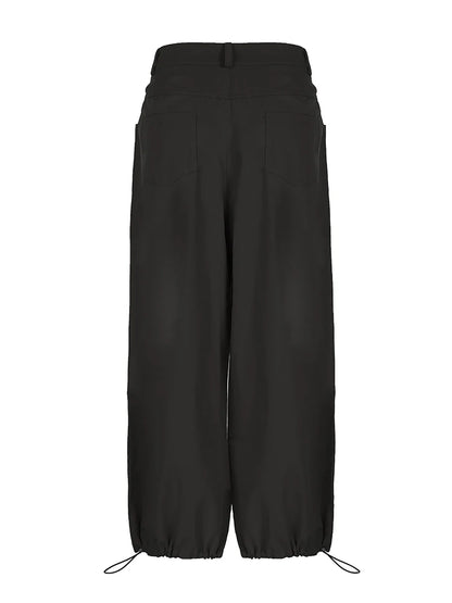 Street Style Casual Loose Adjustable Waist Baggy Cargo Pants Women Fashion Streetwear