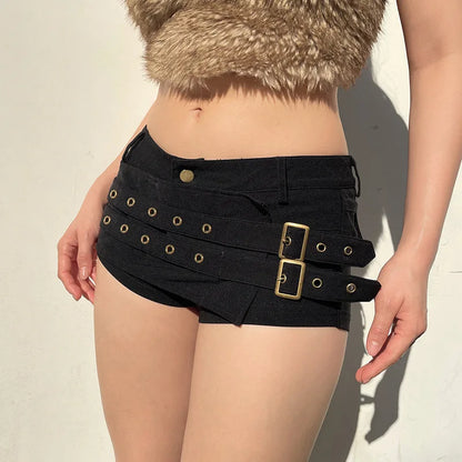 Cyber Goth Punk Style Shorts