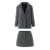 2 Pieces 1 Set  CHILL Notched Tweed Weave Oversized Blazer High Waist Package Hips A-line Mini Skirt Suits Matching Gray