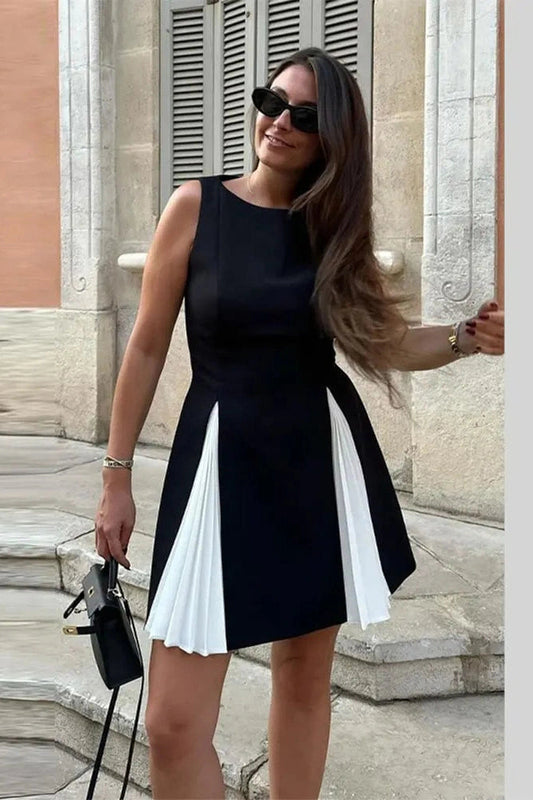 Sleeveless High Waist Mini Dress